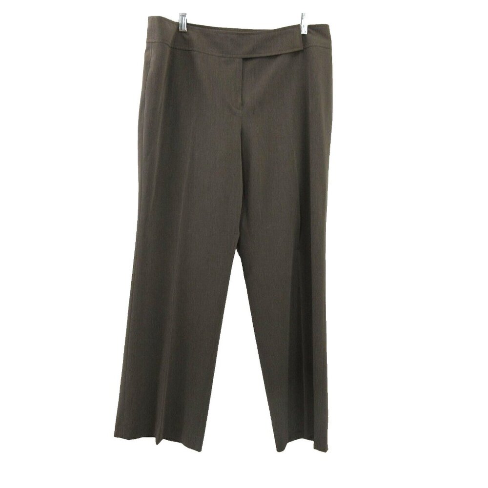 Jones Wear Stretch Womens Slacks Brown 14 Petite Back Pockets Career Easy Care